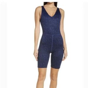 Zella Renew Print Bike Shorts Bodysuit Blue Women's Size XS NWT